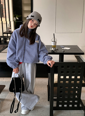 【蓝色方糖】西西家女童2026春款格纹外套儿童夹克衫外衣DF15221