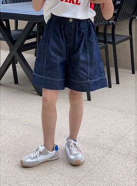 西西家女童2026夏季新款潮流百搭牛仔短裤儿童休闲宽松裤子KD887
