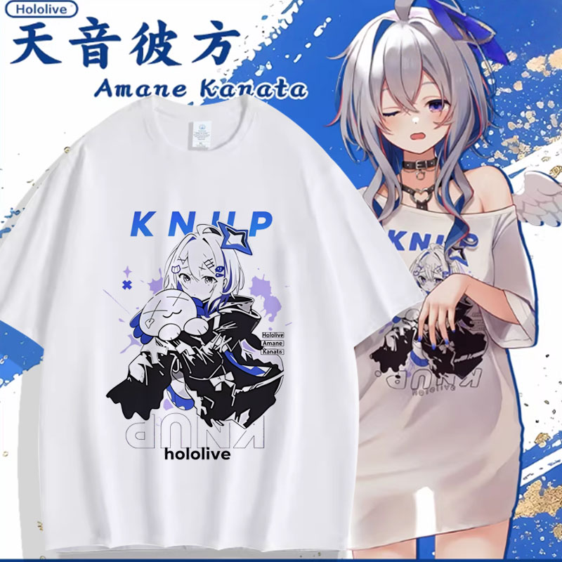 Hololive天音彼方 へい民VTuberPP天使周边cos服短袖T恤男二次元图片