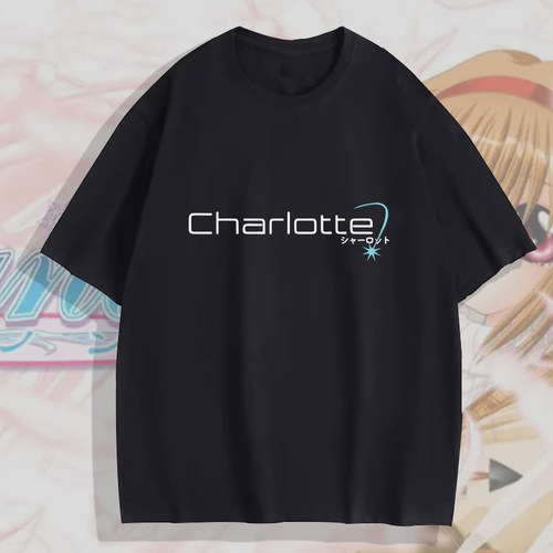key社Charlotte友利奈绪衣服动漫二次元cos纯棉短袖T恤男痛衣夏季