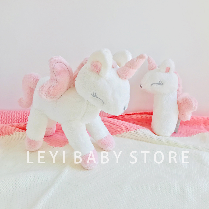 婴儿房装饰可爱软萌独角兽玩具宝宝安抚巾陪睡玩偶生日礼物