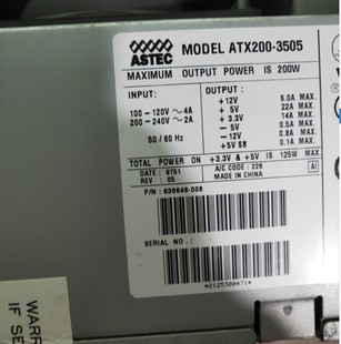MODEL 636646 ATX200 006 3505工业电源 ASTEL