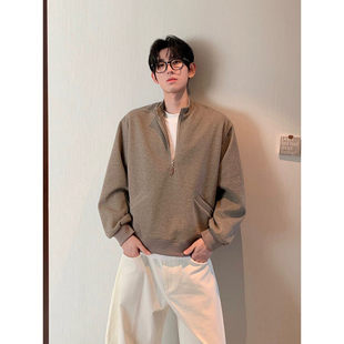 StaytheNight吕小虎nans男装404MOB老钱风松弛感半拉链假两件卫衣