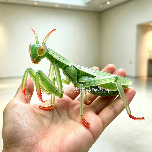 DIY手工亚克力昆虫立体拼图博物馆文创儿童仿真玩具拼装模型螳螂