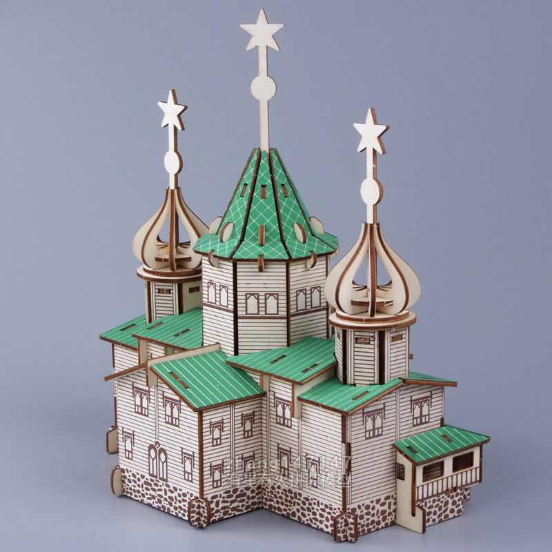 DIY 손으로 조립한 나무 크리스마스 선물 건물 모델 8-10-12세 소녀를 위한 3D 입체 퍼즐 장난감