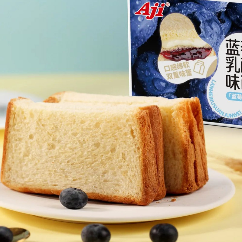 aji蓝莓乳酸菌味夹心面包学生吐司早餐休闲零食品整箱充饥小吃