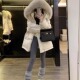 现货ELUCP蓬松大毛领狐狸毛羽绒服女休闲百搭工装 派克服保暖外套
