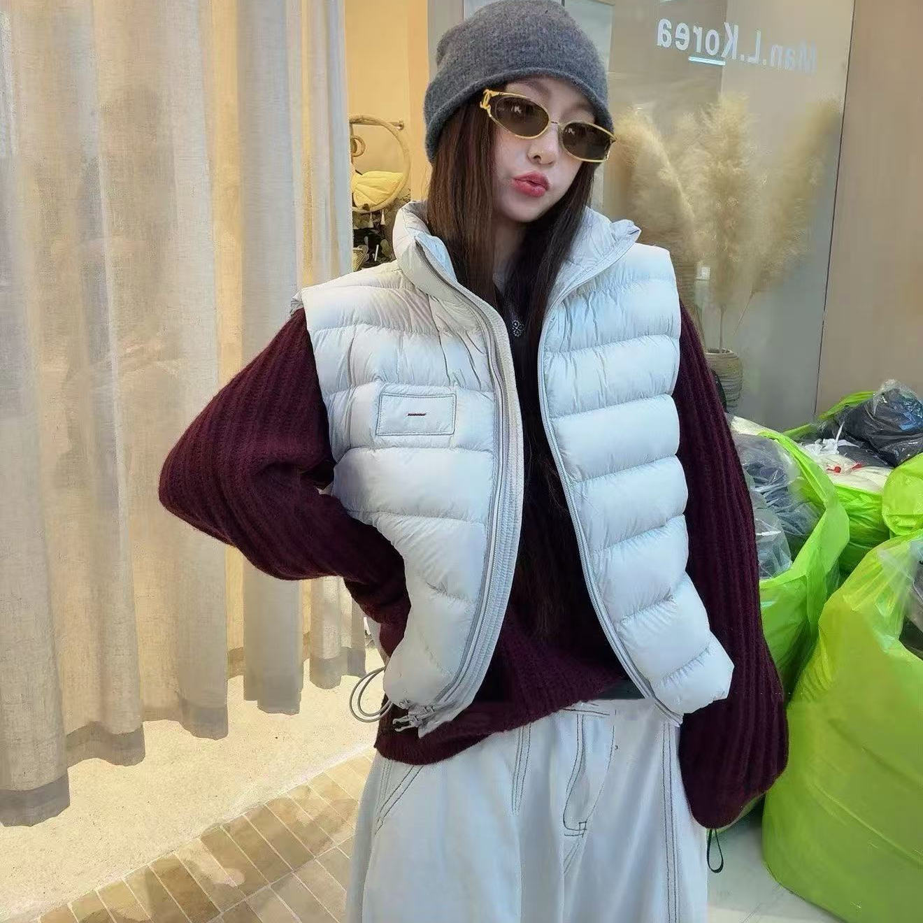 排骨羽绒马甲女短款韩系90白鸭绒