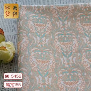 典雅花卉藤蔓纹金丝提花马甲面料欧式礼服裙外套时装色织窗帘布料