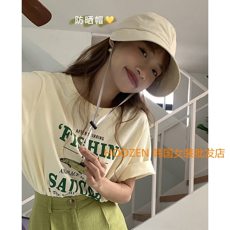 HOOZEN modelling face without makeup Fisherman hat 2022 summer Big hat Sunscreen sunshade Hat 122PD364in the Accessories/Leather belt/Hat/Muffler , Hat  category - from Buy2taobao.com to provide professional Taobao agent buy service