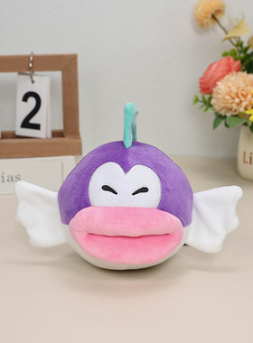 马里奥新款5.5寸Cheep Chomp毛绒玩具 寿司大嘴鱼 丑萌类玩偶公仔