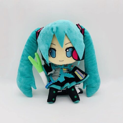 跨境站姿拿葱初音公仔玩具卡通动漫毛绒公仔抓机娃娃玩偶初音未来
