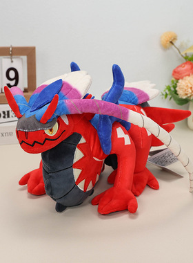 新品 koraidon&miraidon plush故勒顿摩托车形态朱紫毛绒公仔玩具