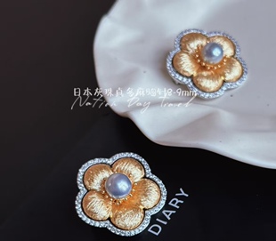 真多麻8-9mm珍珠胸花吊坠两用,正圆强光的珠子,干净度很好