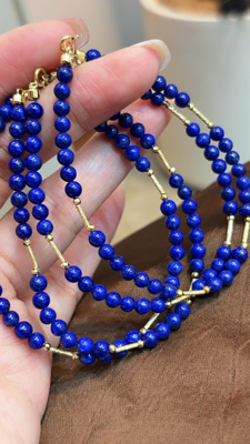 18k金配青金石手链，附权威证书，支持复检