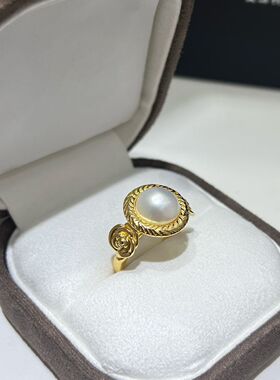 海水澳白马贝s925银戒指10-11mm海水澳白马贝珍珠基本无暇