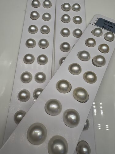 9-10mm海水珍珠白马贝对裸裸珠！圆面基本无暇，送银针
