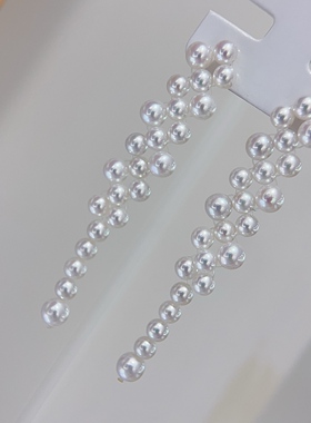 手工精心编织，4-4.5mm、5-5.5mm极光淡水AK珍珠耳坠，18k金耳针