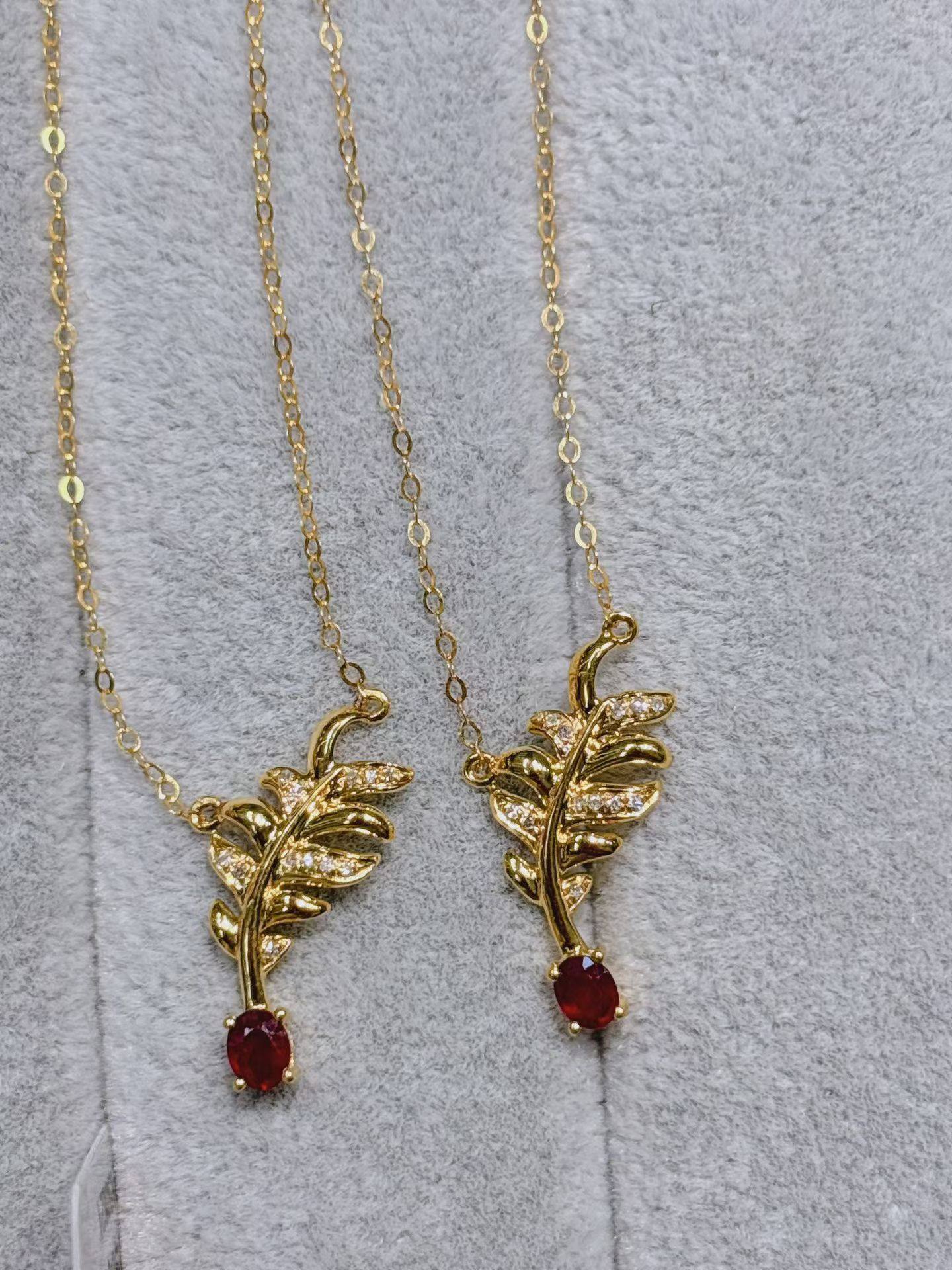 18k金镶天然红宝石锁骨链 红宝石45份 钻石12颗  仅2条,珠宝/钻石/翡翠,颈饰,淘宝优惠券,粉丝福利购,淘宝优惠卷