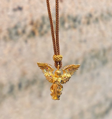 足金999，5D天使吊坠，金重3.43g