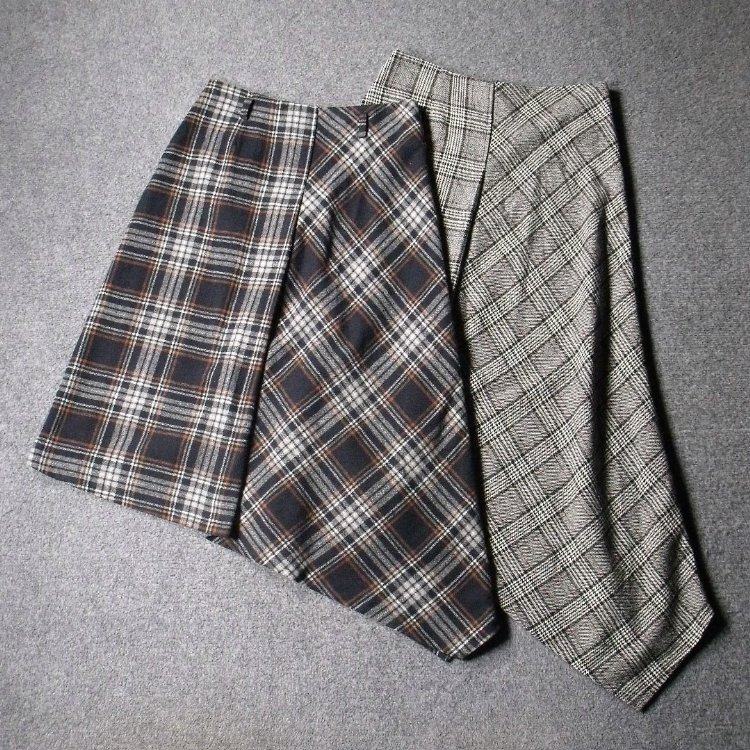 1295-秋冬羊毛厚款色织布修身显高显瘦垂顺A字裙不规则长款半身裙