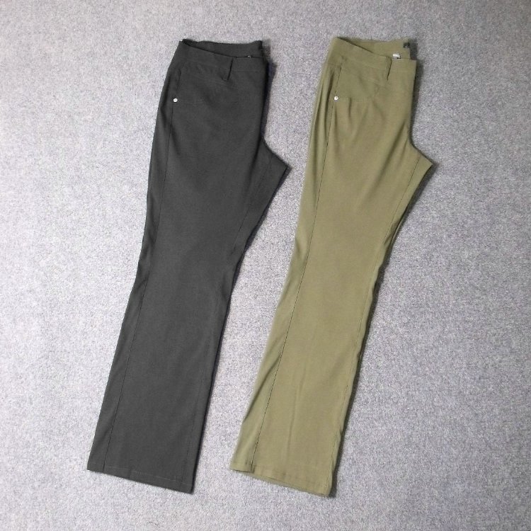 1897-外贸德国原单中低腰美臀显高显瘦笔挺微喇长裤 200斤超大码