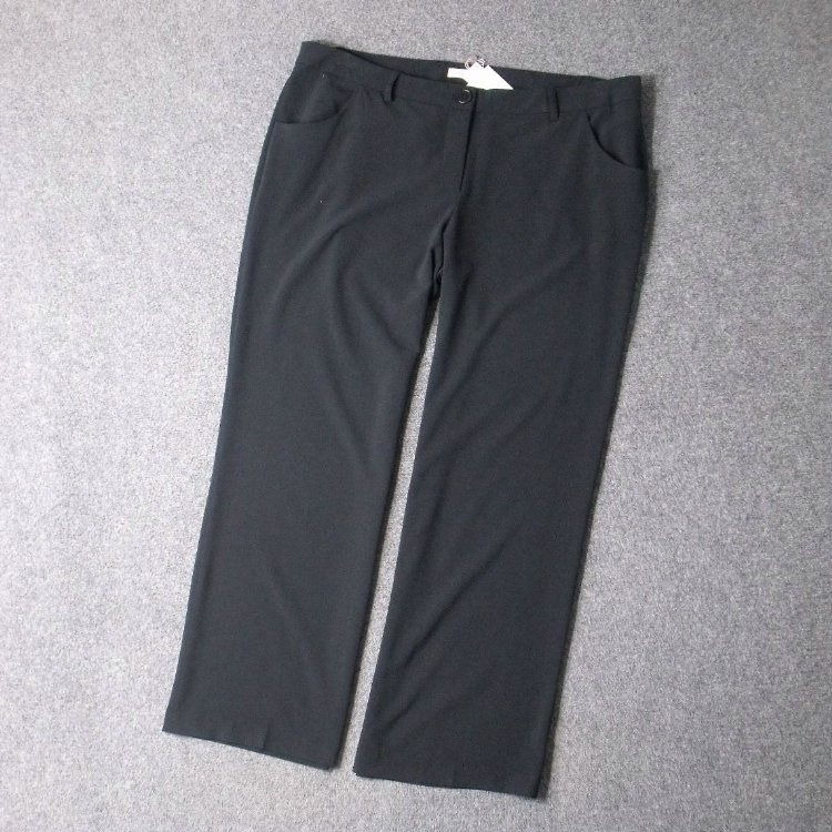 1891-好垂感 外贸德国原单柔软垂顺中低腰超大码西裤粗筒裤长裤