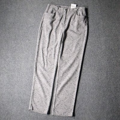 1691-立体提花 外贸德国原单中腰小直筒柔软垂顺抗皱显高休闲长裤