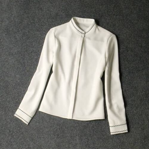 品牌撤柜垂工刺绣厚实职业白衬衫