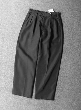 3953-强货 纯源 外贸日本原单松紧高腰粗筒弯刀阔腿休闲裤腰68-86