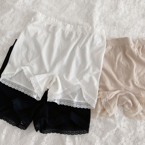 夏季薄款打底短裤黑白肤色中腰