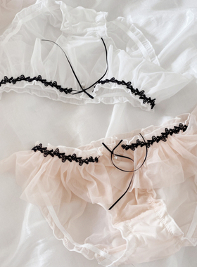 梦幻网纱内裤仙气纯欲性感白色粉色超薄透明柔软三角裤性感胖次