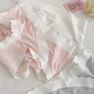 超软亲肤内裤无痕包臀纯色胖次纯欲花边高弹力软糯蝴蝶结三角裤女