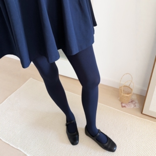 上青色袜子80D打底丝袜高级显白连裤袜气质文艺复古显瘦袜子女秋