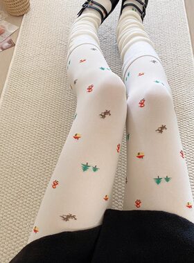 奶白色连裤袜日系lo少女厚丝袜
