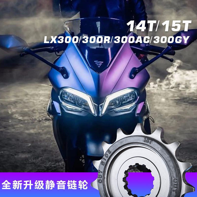 适用隆鑫LX300-6A摩托车牙盘 无极300R 300AC静音链轮改装小齿