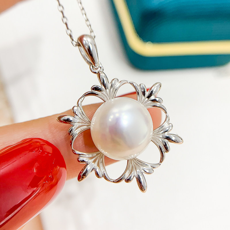 DIY珍珠配件 S925纯银吊坠空托 时尚大珍珠款项链坠配12-15mm圆扁,饰品/流行首饰/时尚饰品新,其他DIY饰品配件,淘宝优惠券,粉丝福利购,淘宝优惠卷