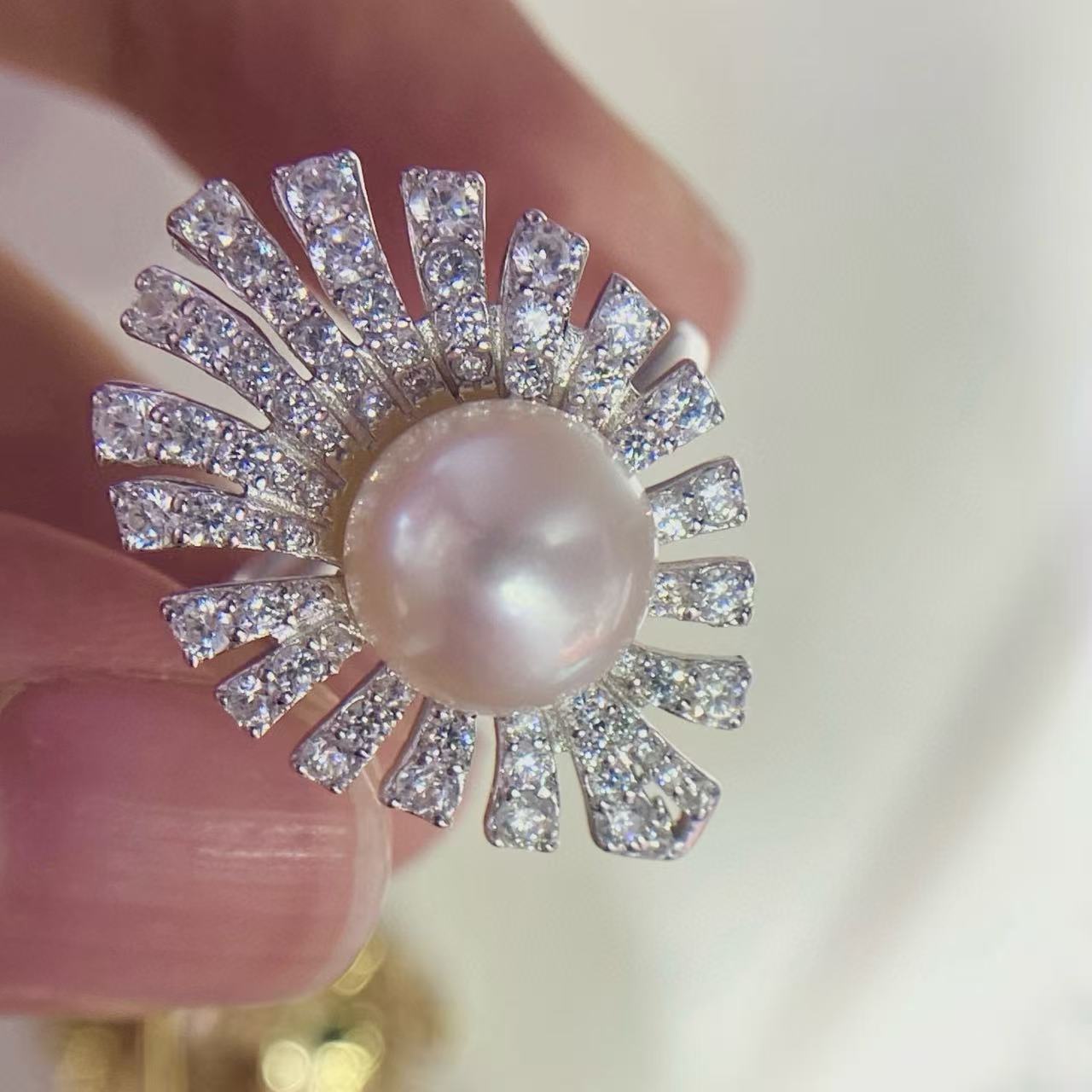 S925纯银戒指空托金色银色厚版