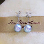 DIY珍珠配件 10mm正圆珠 配8 S925纯银珍珠耳钉空托 精致耳环托