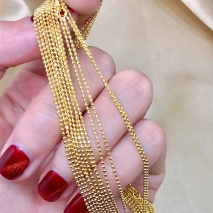 50厘米镀白金吊坠链 毛衣链 S925纯银珠珠项链 DIY珍珠配件