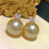 金色银色吊坠 DIY珍珠配件 耳钉配件银饰 时尚 款 S925纯银套装 空托