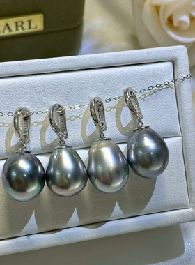 DIY珍珠配件 S925 纯银吊坠空托 金色银色项链坠 配10-13mm圆巴珠