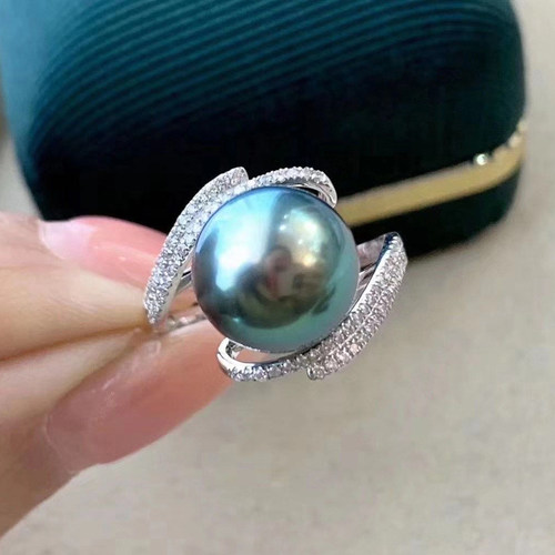 diy纯银珍珠玉石戒托