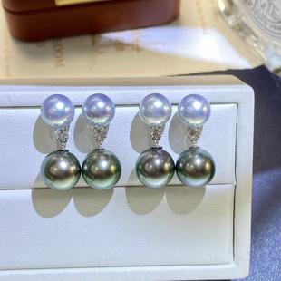 轻奢银饰金色银色耳环配7 纯银耳钉空托 11mm圆 S925 DIY珍珠配件