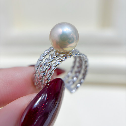 阿飞珍珠配件纯银戒指工厂直销