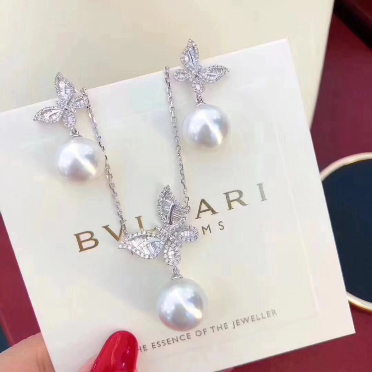 diy套装s925纯银时尚蝴蝶珍珠