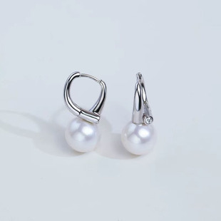 轻奢银饰金色银色耳环配9 纯银耳钉空托 13mm圆 S925 DIY珍珠配件