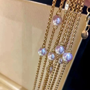 DIY珍珠配件 S925纯银套装空托 时尚款金色银色项链 手链配件银饰