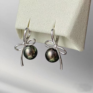 配9 DIY珍珠配件 金色银色银饰耳扣 纯银耳钉空托 12mm圆珠 S925