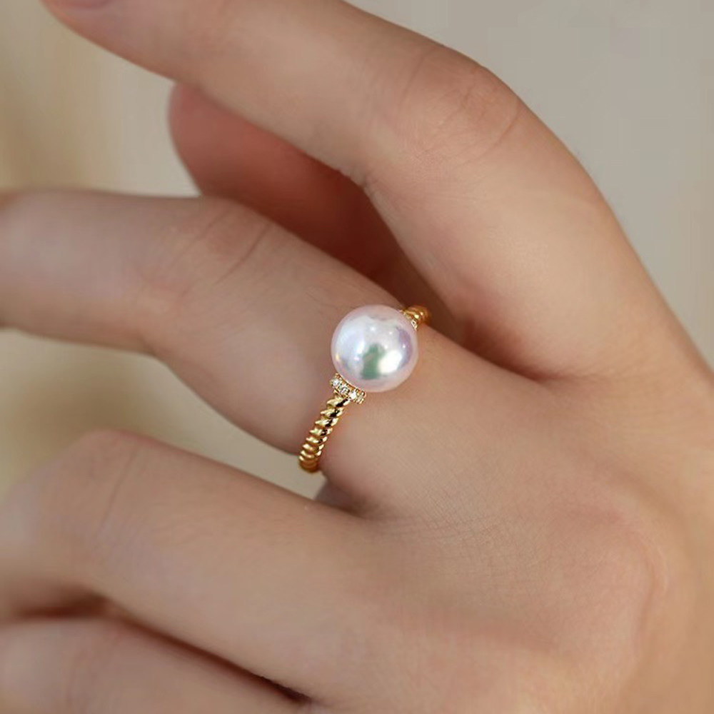 阿飞珍珠配件纯银戒指工厂直销